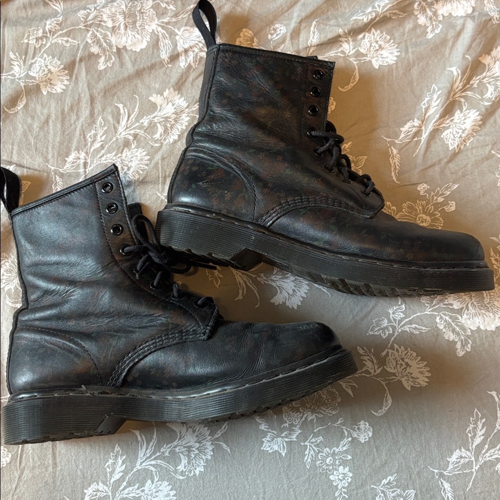 Women size 10 Black Floral Doc Martens